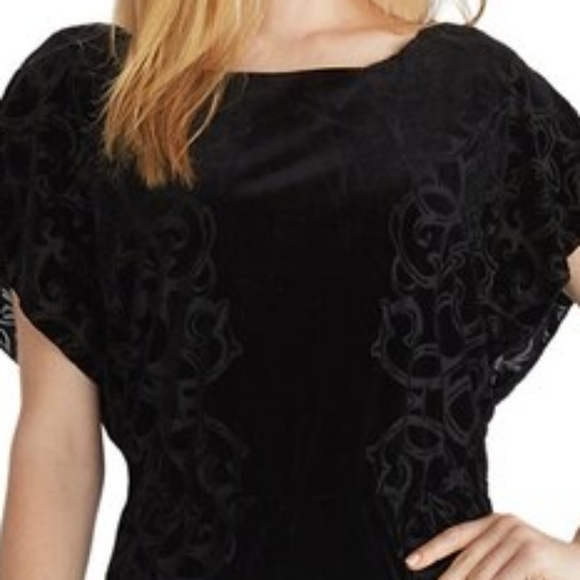 WHITE HOUSE BLACK MARKET Dress Goth Velvet Flutter - Picture 5 of 6